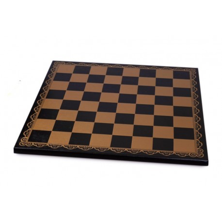Black leather chessboard