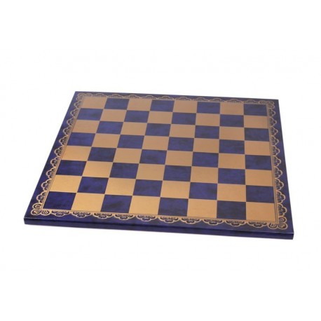 Blue leather chessboard