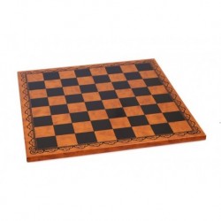 Brown leather chessboard
